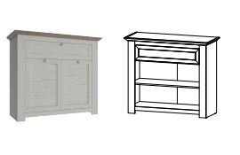 Версаль Комод 2Д1Ш