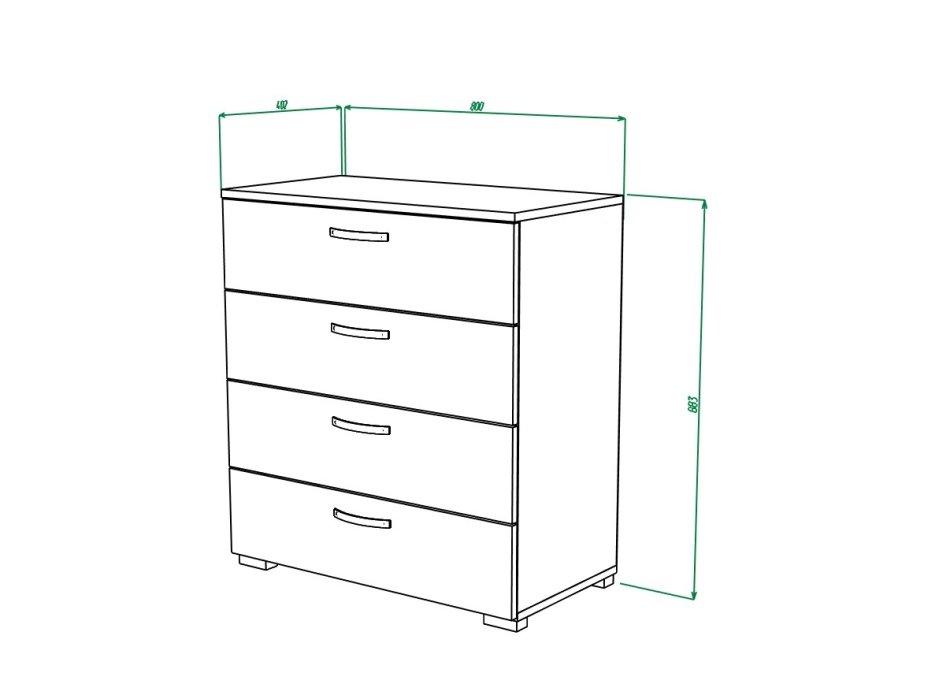 Комод 4 ящ МЛ-2 (модульная система №1 комод)
