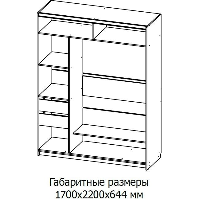 Шкаф купе №24 (1,7 м) (Корпус) Шкаф купе №24 (1,7 м) (Корпус)