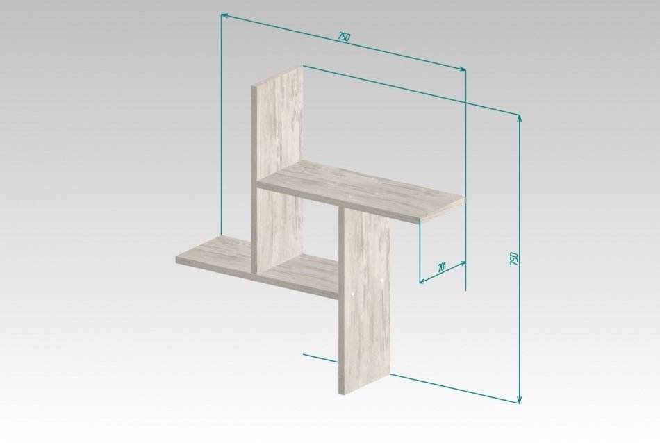 Полка МЛ- 1 (750*750), Собран