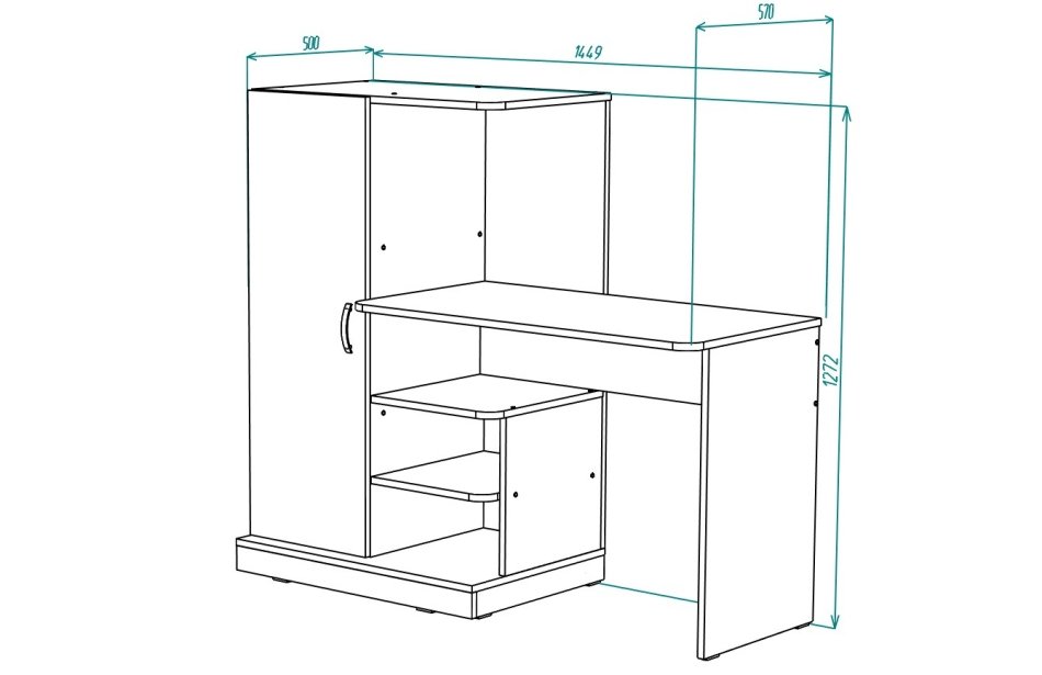 Стол письменный МЛ-15, Собран