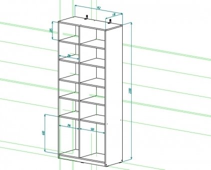 Шкаф c полицами 950*2200*430 Шкаф c полицами 950*2200*430