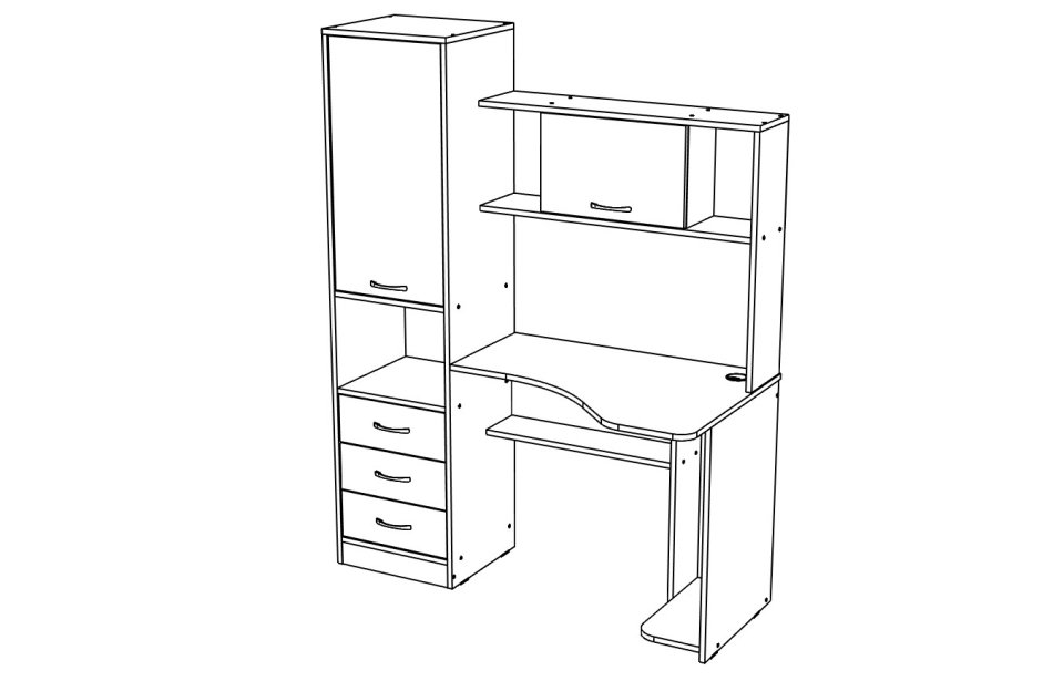 Стол письменный МЛ- 5 (КС-18), Собран Стол письменный МЛ- 5 (КС-18), Собран
