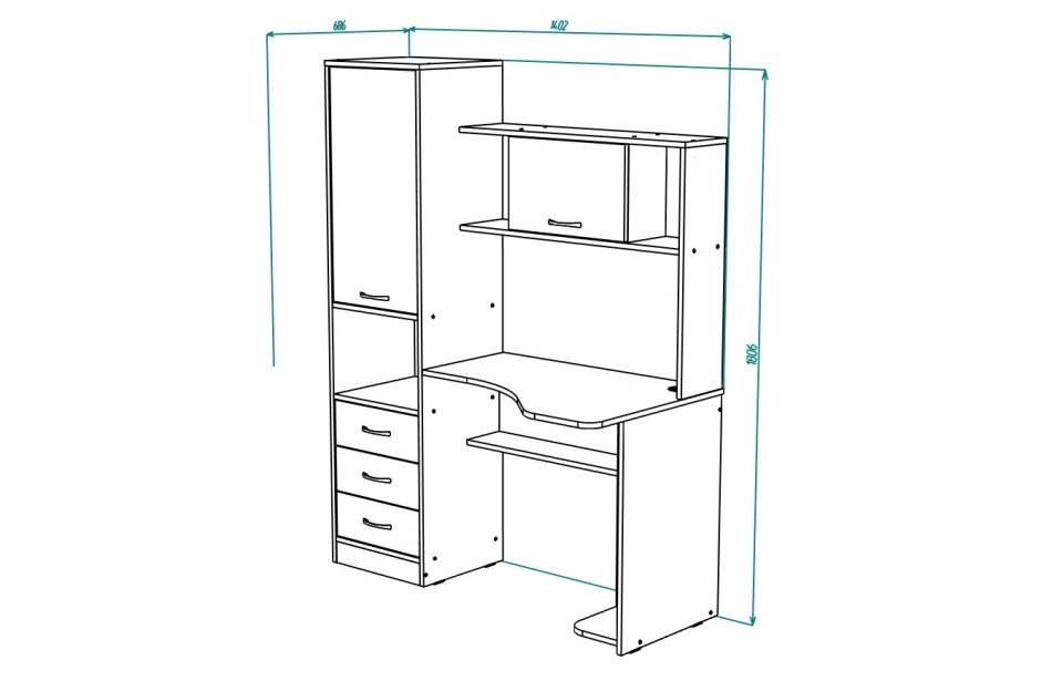 Стол письменный МЛ- 5 (КС-18), Собран Стол письменный МЛ- 5 (КС-18), Собран