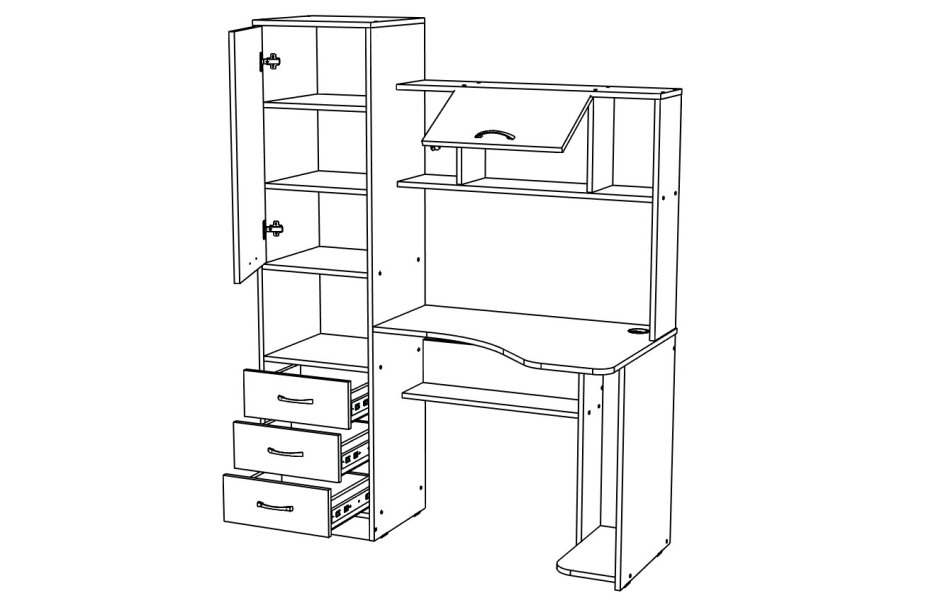 Стол письменный МЛ- 5 (КС-18), Собран Стол письменный МЛ- 5 (КС-18), Собран