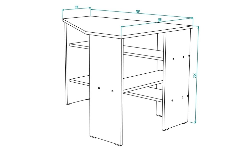 Стол письменный МЛ- 8 угловой, Собран