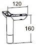 Ножки  VA  870-265 LOFT 160 мм золотой(Вельвет)
