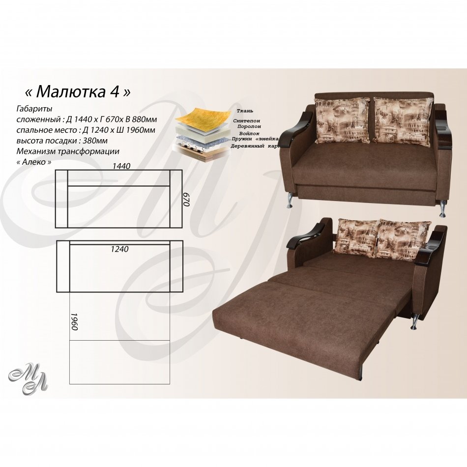 Canapea "Malyutka" 4 К-1