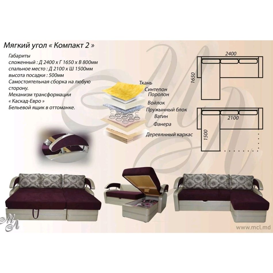 Мягкий угол ''КОМПАКТ" 2 К-2 Бонель снято