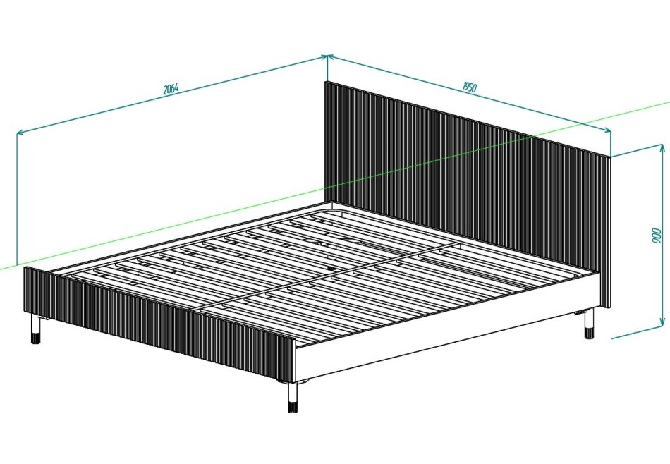 Вельвет №15 Кровать 1800 (без основание)