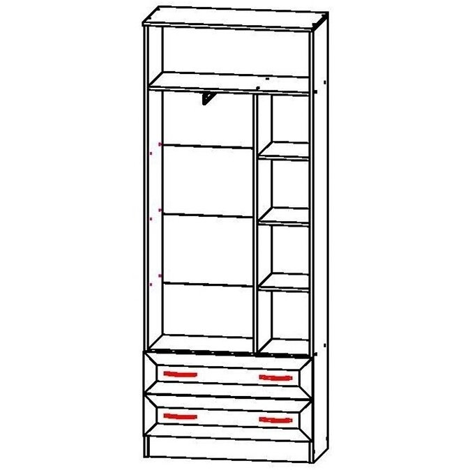 PRINCESS 3D 11 Dulap cu sertare bar + rafturi si 2 sertare