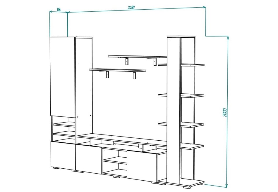 Гостиная МЛ -10 Вар 1(2480) Гостиная МЛ -10 Вар 1(2480)
