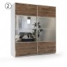 Шкаф-купе №24 (2,0м) (Фасад Тип 2) (ПРАВАЯ) Гикори Тёмный / Зеркало