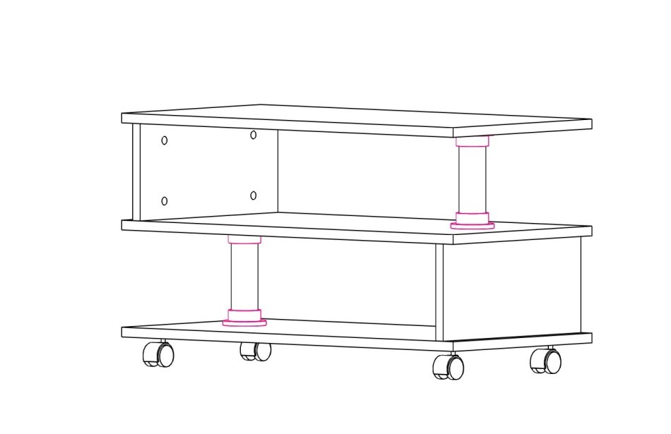 Стол журнальный МЛ -2  800х470х400, Собран