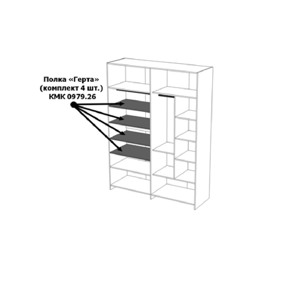 Шкаф для одежды «4Д Герта» 0979.1