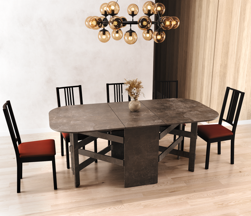 Стол тумба овал (1000х2000), Собран