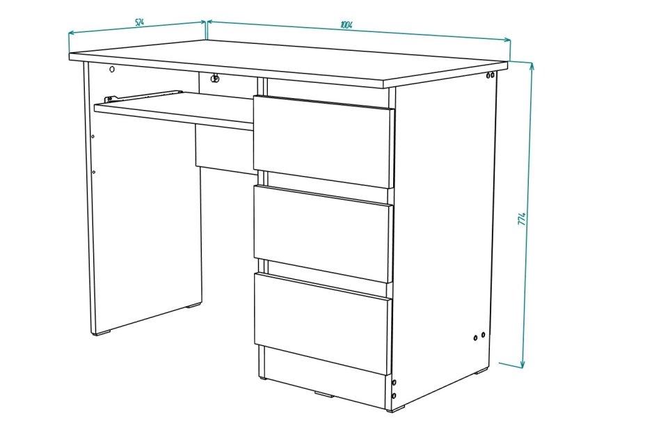Стол письменный МЛ-12 (1000), Собран
