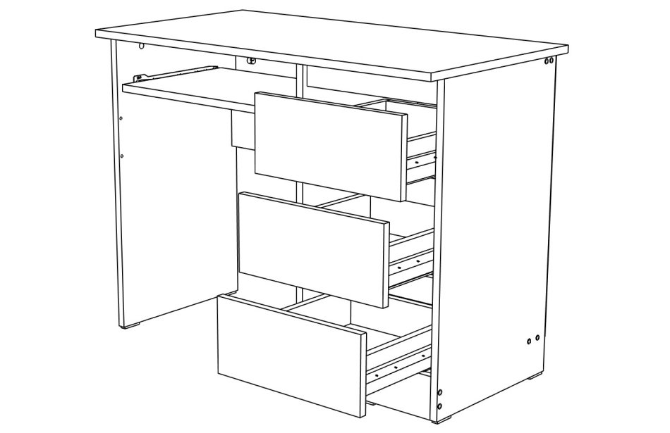 Стол письменный МЛ-12 (1000), Собран