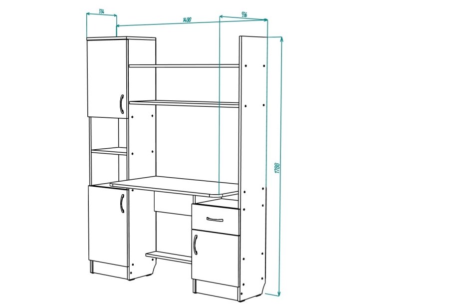 Стол письменный МЛ- 7, Собран