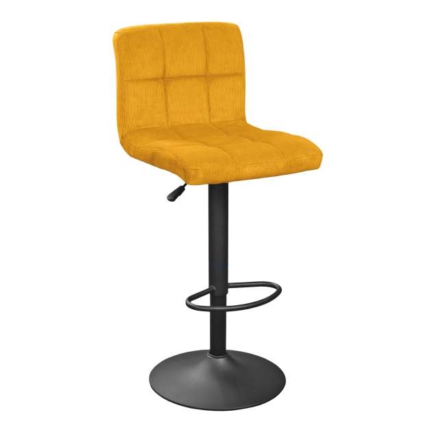 Scaun de bar SB-044~Velvet Dark Curry(Mustar)+Black Leg