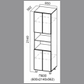 КОРПУС Пенал 600х2140 4двери