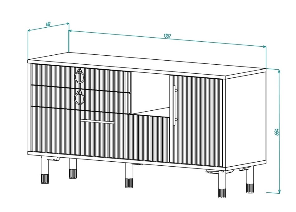 Вельвет № 1 Тумба ТВ 1300, Собран