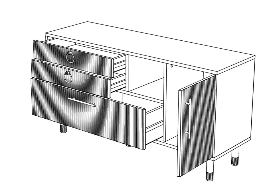 Вельвет № 1 Тумба ТВ 1300, Собран