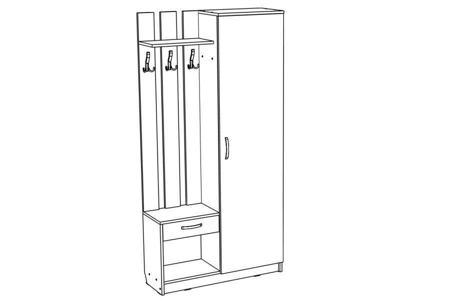 Прихожая МЛ - 8 правая (без зеркала)