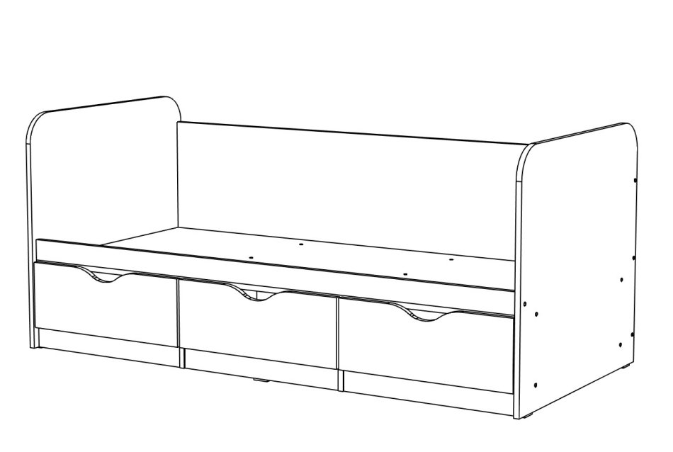 ЮНИОР  1 Кровать без бортика(80 х 180), Собран