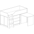 КАПРИЗ  6 Кровать - чердак (мини) с выкатным столом (0,80х1,80) с осн.