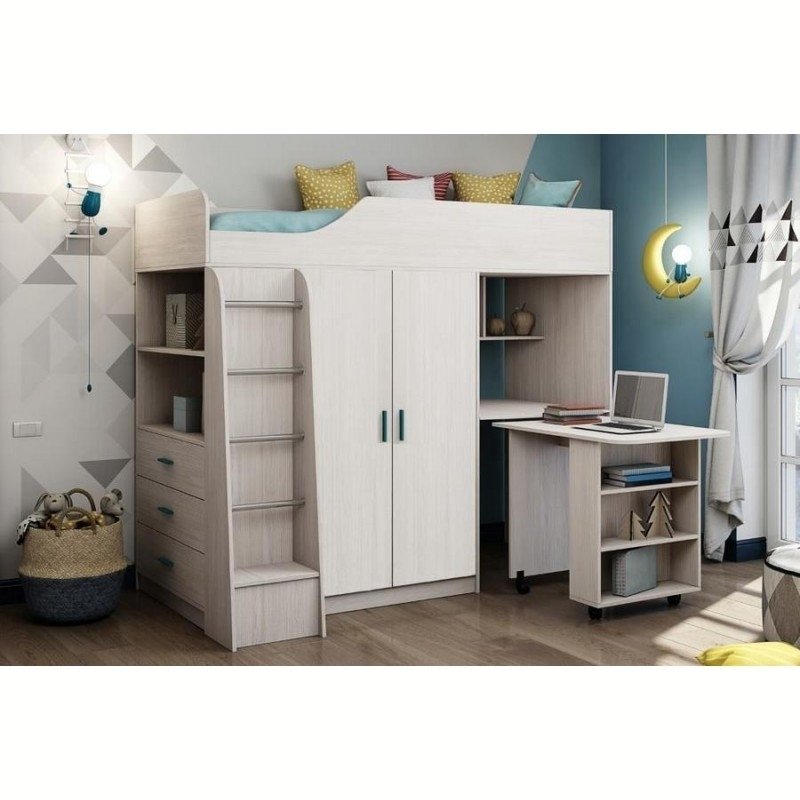 КАПРИЗ 8 Кровать - чердак с выкатным столом (0,80х2,0) с осн. КАПРИЗ 8 Кровать - чердак с выкатным столом (0,80х2,0) с осн.