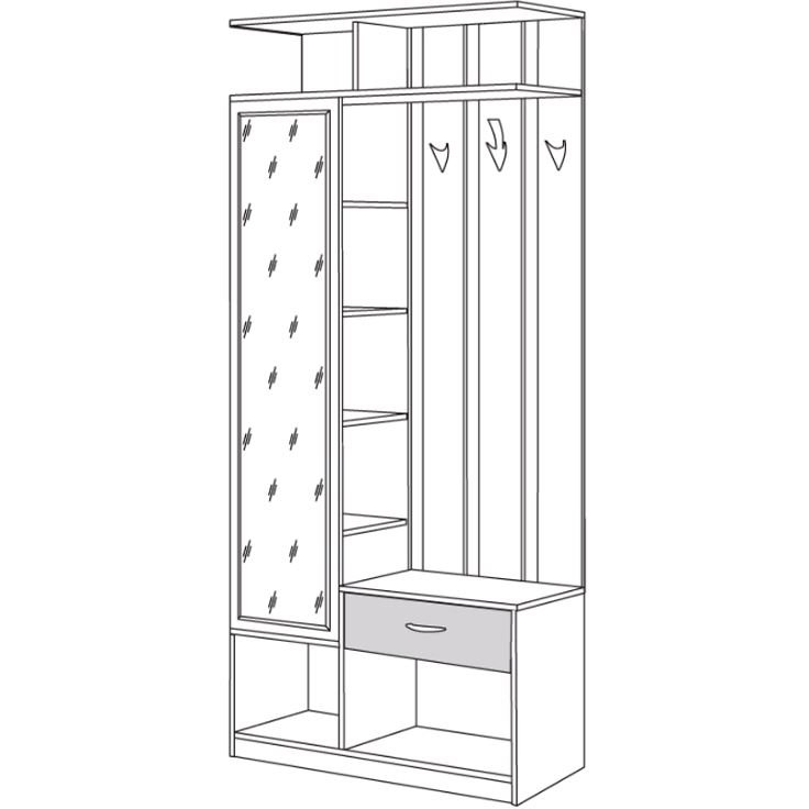 Глория 136/02 Шкаф комбинированный Моби (снято)