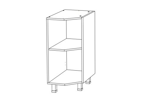 КОРПУС Стол 400 тп (Н 40 торц+полки)