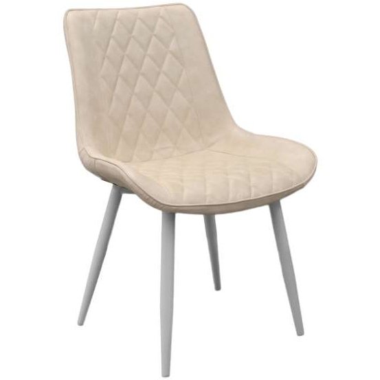 Scaun Hans~Beige PU Cosy 15+White Legs