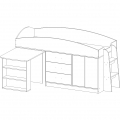 КАПРИЗ 12  Кровать - чердак с выкатным столом  (0,80х1,9) с осн.