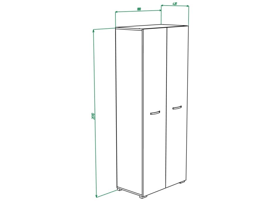 Шкаф двухстворчатый МЛ-1 (Вар-2)