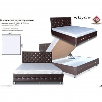 Pat "LAURA" 1 - 1,80x2,0 К-1 fund din fibră