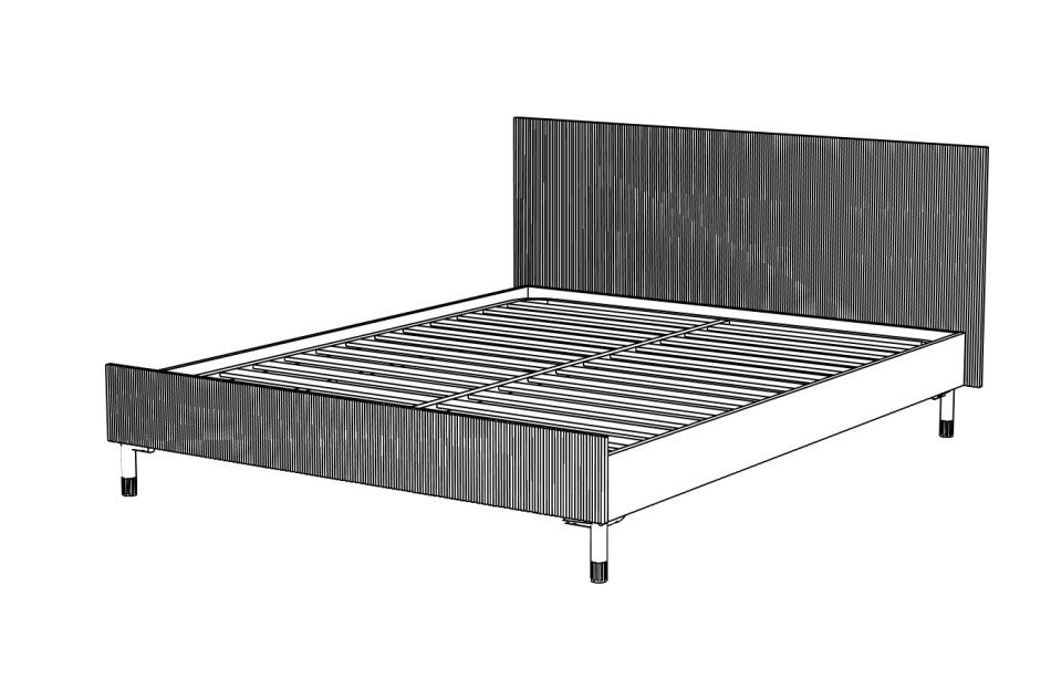 Вельвет №14 Кровать 1600 (без основание), Собран