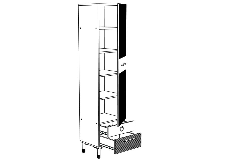 Вельвет № 2 Пенал 500 (полки)