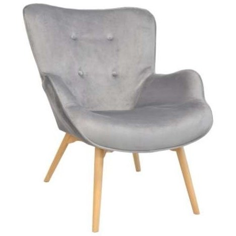 Fotoliu LEONARD catifea Grey HLR20