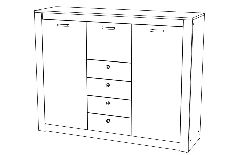 Гамма №13 комод глухой 1600 МЛ