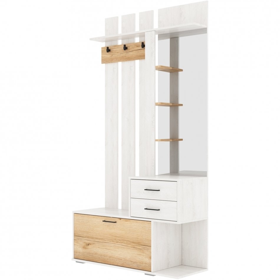 "Сканди" Вешалка с зеркалом (Зеркальная) серия №2