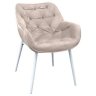 Scaun Lotus~Catifea ~ Capucino+White legs