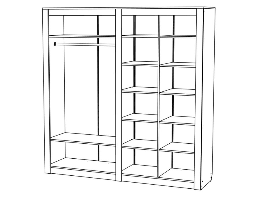 Гамма №30 Шкаф  4-х дверный, Собран