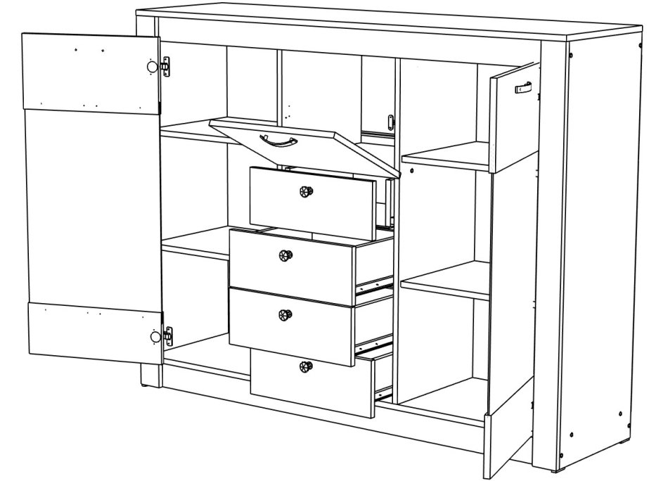 Гамма №14 комод витрина 1600 МЛ