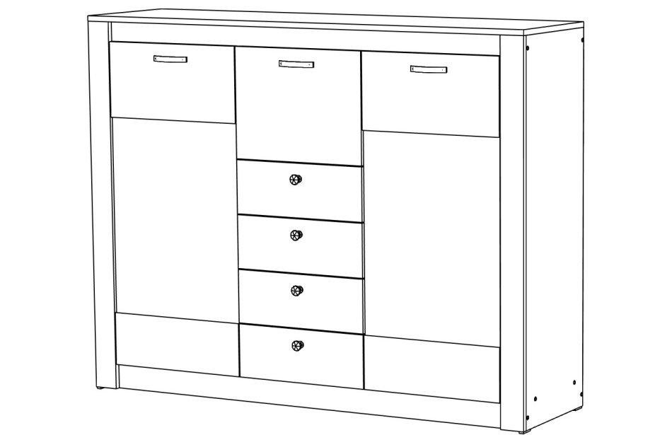 Гамма №14 комод витрина 1600 МЛ