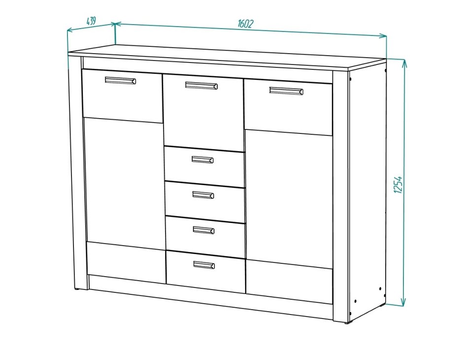 Гамма №14 комод витрина 1600 МЛ