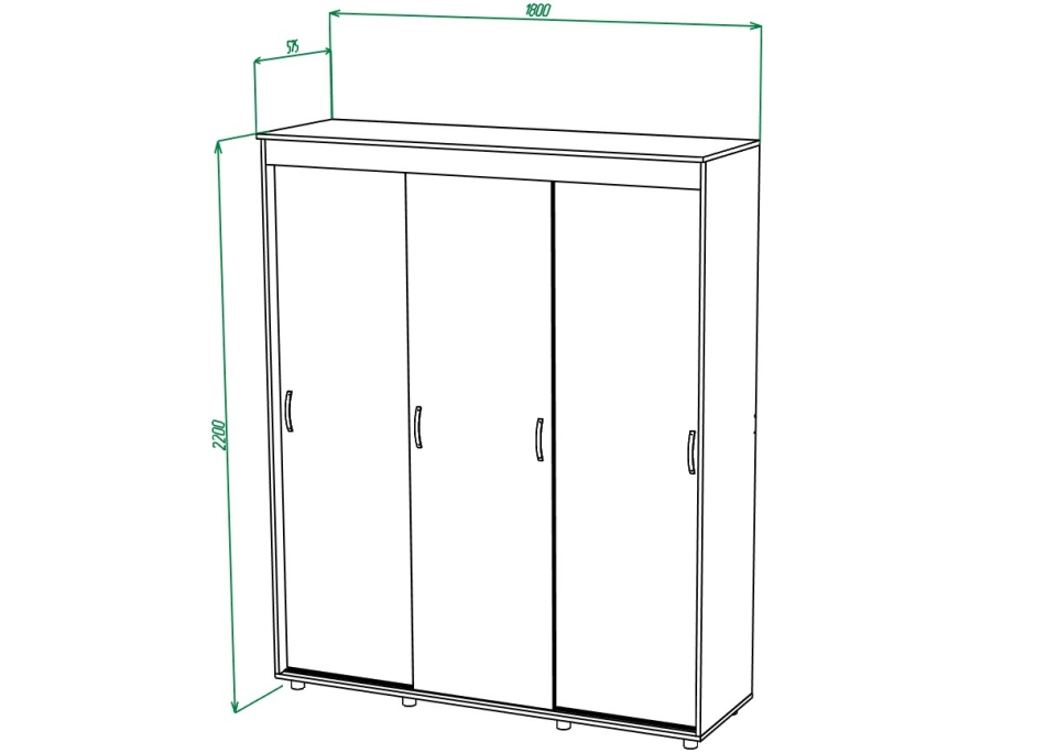 Шкаф  купе МЛ-1 (1.80*2.20м)