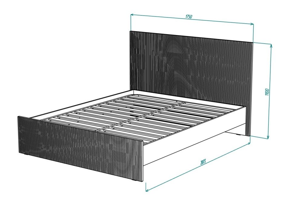 Вельвет № 7 Кровать 1600 (без основание)