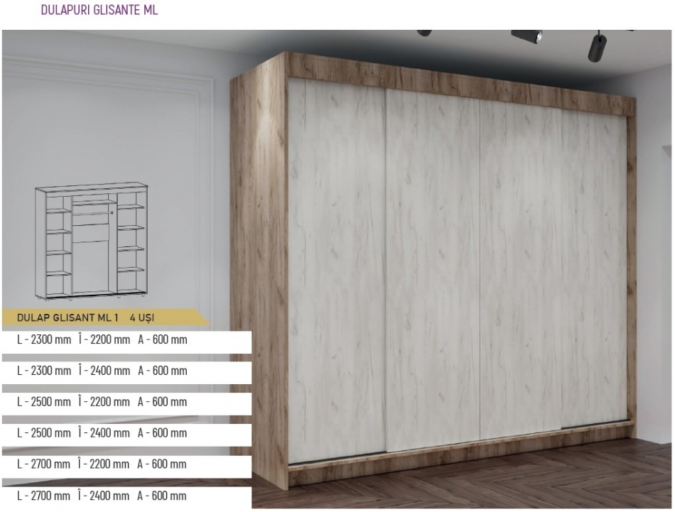 Шкаф  купе МЛ-1 (2,50*2.20м)